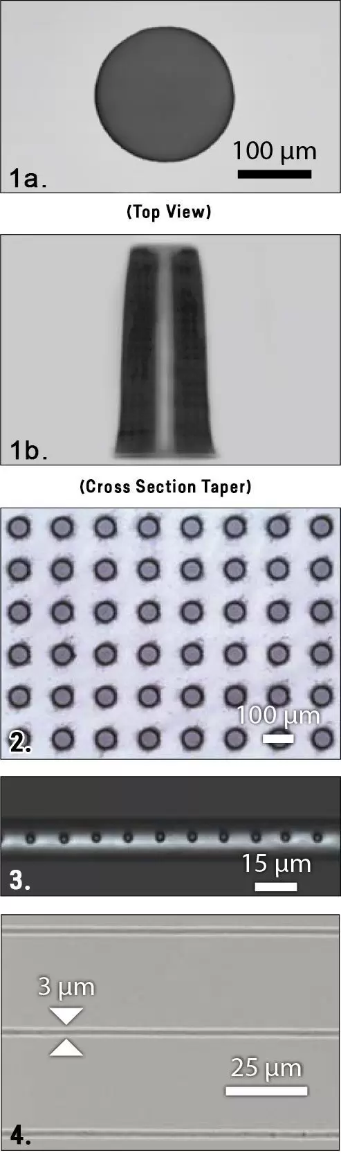 Through-Holes and Channels using a femtosecond laser