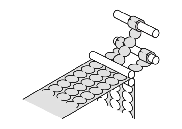 Abrasive Material Output Handling Disc Rolls